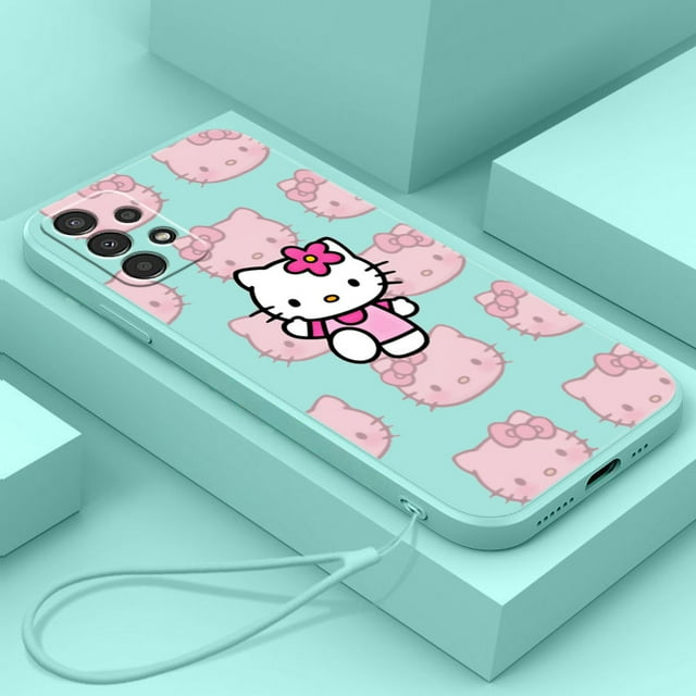 Hello Kitty Art Phone Case For Samsung Note 8 9 10 20 Plus Lite Ultra A32 A52 A52S A72 A02 A22 Lite Liquid Rope Funda Cover Capa Gift Festivals