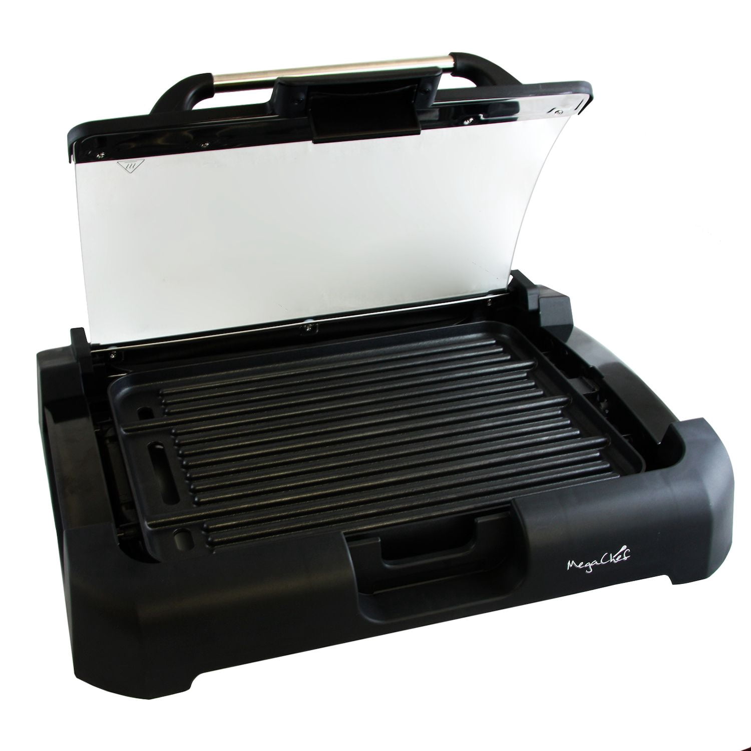 MegaChef 15 in Reversible Electric Griddle - Non-Stick, Removable Glass Lid