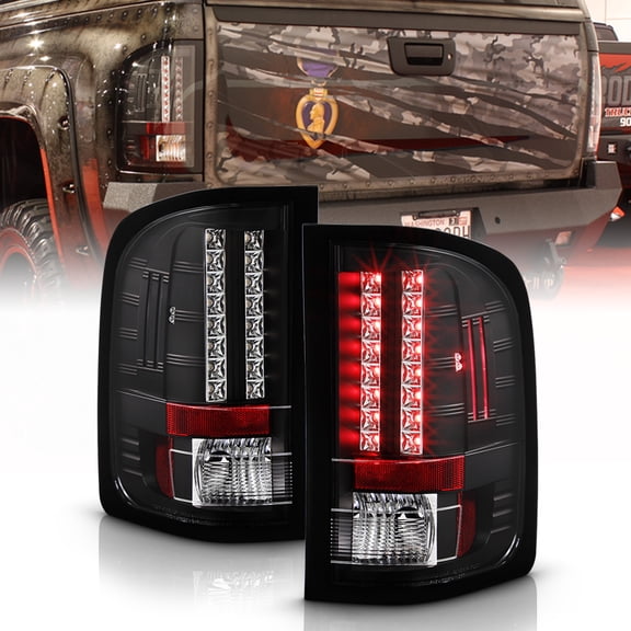 Blk 2007-2013 Chevy Silverado 1500 2500HD 3500HD Lumileds LED Tail Lights Lamps