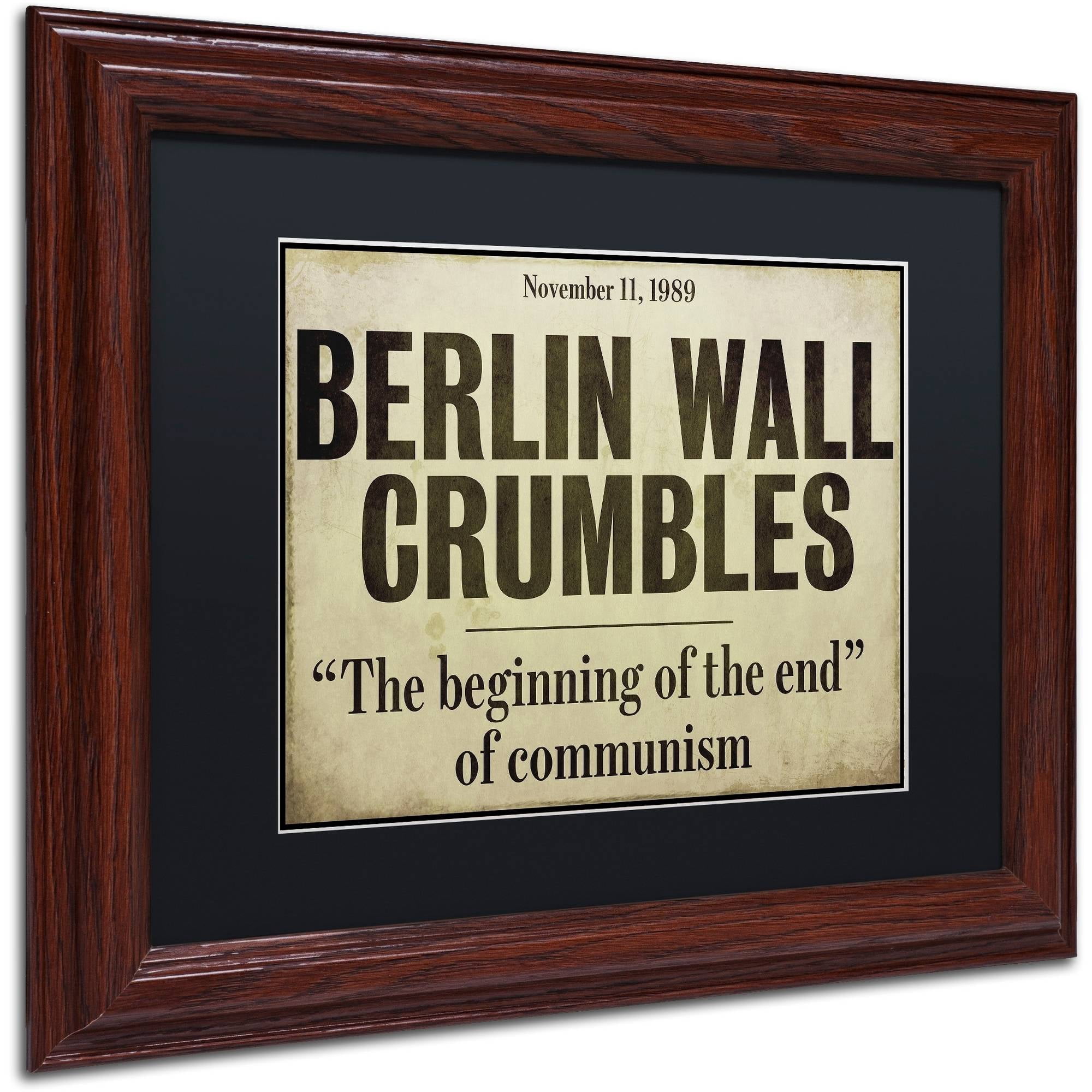Trademark Fine Art "Berlin Wall" Canvas Art by Color Bakery Black Matte, Wood Frame