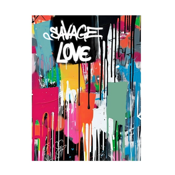 Canvas Wall Art - Sasha 'Savage Love' Wall Art for Living Room, Bedroom, or Office Décor by Trademark Fine Art - 24 x 32 Inches