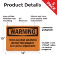 thumbnail image 2 of Food Allergy Warning Do Not Microwave Shellfish OSHA WARNING Rigid Plastic Sign 14 Inch x 10 Inch - 5 Pack, 2 of 8