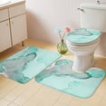 thumbnail image 2 of Aqua Marble Bath Mat 3 Piece Bathroom Rug Set, Modern Abstract Waves Silvery Farmhouse Non Slip Bath Rug Contour Mat and Toilet Lid Cover, Absorbent Shower Mats Soft Bath Rugs and Mats Sets, 2 of 8