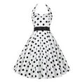 thumbnail image 1 of RXIRUCGD Robe d'Été pour Femmes Imprimé à Pois Rétro Robe Slim Décontractée de Plage Robe Unie à Manches Courtes Col Rond Taille Haute Grande Robe de Soirée Boîte de Nuit, 1 of 3