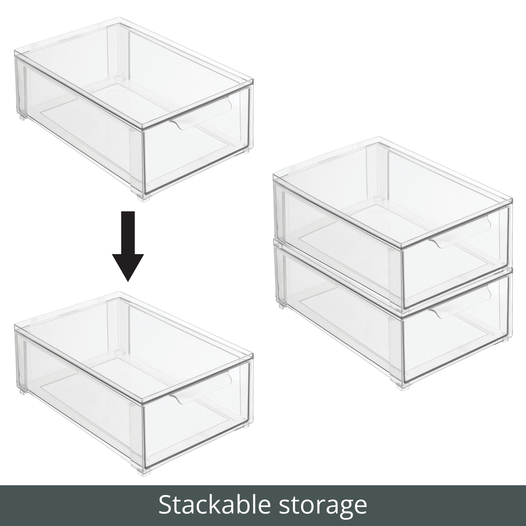 Deimira Plastic Stackable Can Organizer with Lid (Set of 2) Rebrilliant