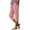 Red, variant on SHTXOZHI Womens Striped Capri Pants Linen Elastic Waist Straight Leg Capris Casual Travel Trousers with Pockets