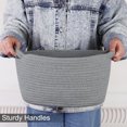 thumbnail image 6 of PiccoCasa 2Pcs Storage Basket Bin Woven Organizer with Handles Gray, 6 of 8