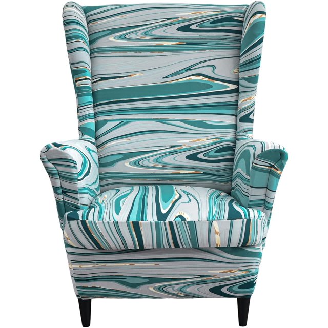 Piece Wingback Chair Cover Printed Wing Chair Slipcovers Stretch Wingback Armchair Covers Furniture Protector with Elastic Bottom for Living Room Bedroom Wingback Chair