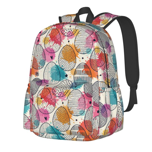 Disketp Easter Egg Mochila Escolar de Gran Capacidad y Peso Ligero, Mochila de Viaje Ideal para Escuela, Trabajo y Uso Diario, Cómoda y con Estilo