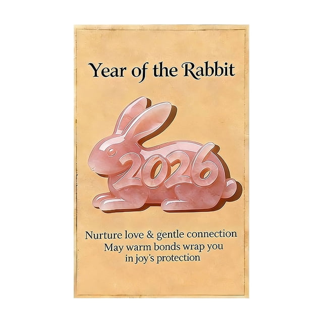 Pink Compact Plastic Pocket-Sized Card With 2026 Easter Bunny Design Includes Greeting Card For Birthdays Holidays Keepsake Messages