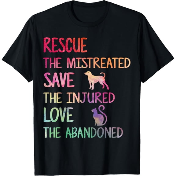 t-shirt RESCUE SAVE LOVE PET Animal Shelter Volunteer Gifts Sleeve T-Shirt.