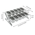 thumbnail image 2 of 2-Tier Expandable Spice Rack 10x Spice Box W/ Handle Table Standing Organizer Shelf,201 Stainless Steel Seasoning Rack Silver, 2 of 14