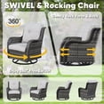 thumbnail image 4 of Patiobula Outdoor Patio Swivel Glider Chair Set of 2,All-Weather Rattan Swivel Rocking Lounge Chair with Removable Cushions for Patio Porch Pool,Gray/Beige, 4 of 11