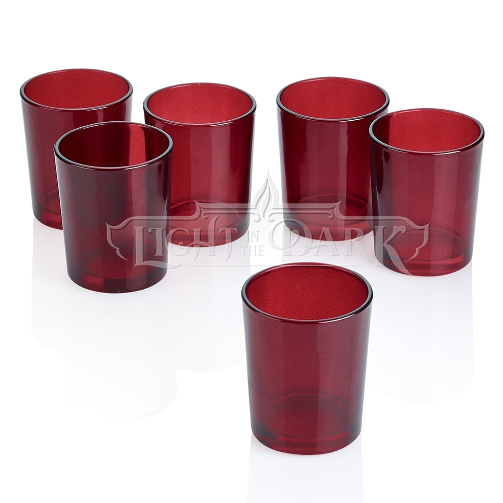 Red Frosted Glass Round Votive Candle Holders Set of 72