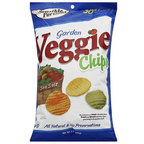 Sensible Portions Sea Salt Garden Veggie Chips, 5 oz, (Pack of 12