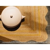Yellow Trim Scallop - Jute Rug, Scalloped Rug, Jute Scalloped Rug ...