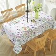 thumbnail image 2 of Spring Summer Outdoor Tablecloth with Umbrella Hole Rectangle 60 x 120 Inch Wildflowers Plants Floral Zippered Table Cloth, Washable Polyester Table Cover for Party, Dining, Camping, Indoor, Patio, 2 of 7