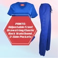 thumbnail image 6 of Natural UniformsWomen's Ultra Soft Stretch Mock Wrap Scrub Top and Pants 82019200NA (True Royal Blue, X-Small), 6 of 7