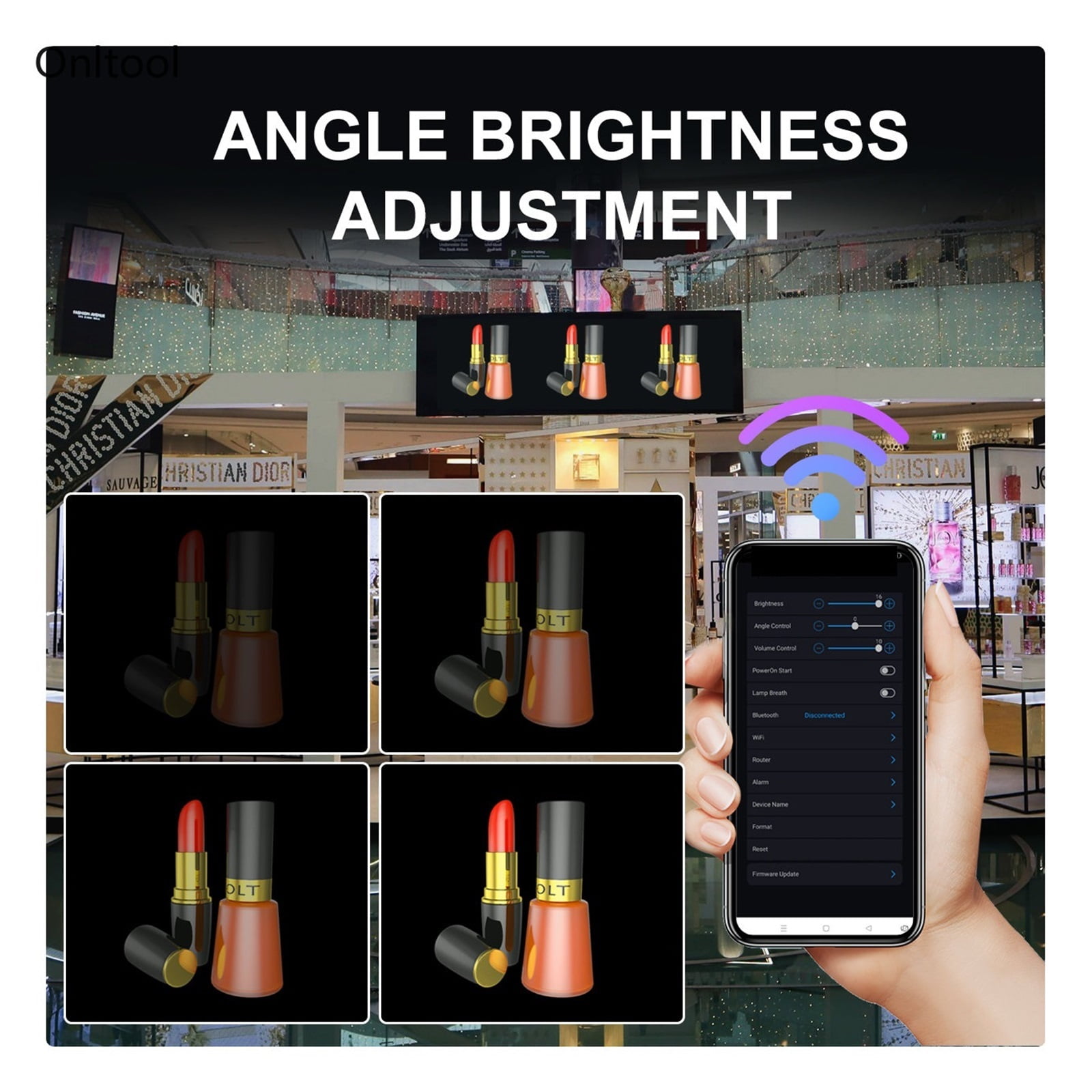 62CM 3D Holographic Projection Fan Led Advertising Display Holographic Light Remote Control Player Support 3D Image ,Portable Design