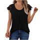thumbnail image 1 of Camisas de Manga Larga de Mujer Encaje Plisado Casual Blusa de Manga Corta, Top de Poliéster Suave para Fiesta, Viajes Y Uso Diario de Estilo Callejero, 1 of 9