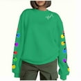 thumbnail image 2 of EchfiProm Cute Merry Christmas Sweatshirts for Women Pullover Sweatshirt Xmas Light Up Soft Oversized Long Sleeve Adults Shirts, 2 of 9