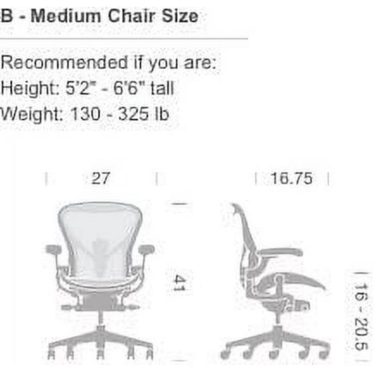 Herman Miller Aeron Chair Size B - Graphite Fully Loaded Adjustable Arm  Height Tilt Tension Control Posture Fit - Repackaged Ergonomic Office Desk  