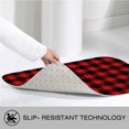 thumbnail image 2 of Black Red Checked 16x24 Flannel Bath Mat for Bathroom, Anti-Slip Backing Soft Bathroom Rug, Washable Water Absorbent Mat, 2 of 9