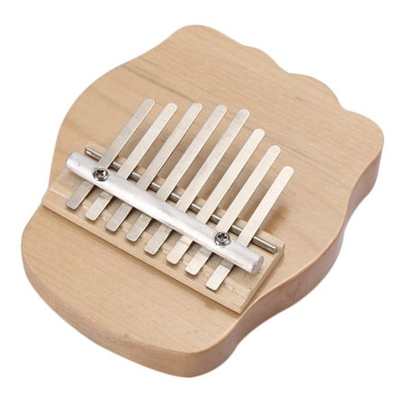 Mini Round Wooden 8 Keys Finger Thumb Piano Musical Instrument NEW Gift