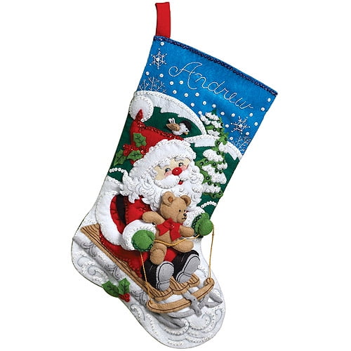 Bucilla Felt Stocking Kit, Santa's Sled