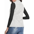 thumbnail image 5 of Women'S Stand Collar Zipper Padded Quilted Vest with Pockets White XXL, 5 of 10