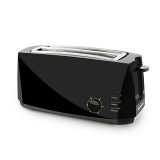 Russell Hobbs 2-Slice Glass Accent Long Toaster, Black & Silver, TRL9300BKR