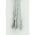 thumbnail image 4 of 50" X 60" Light Blue And Ivory Striped Cotton Throw Blanket with Fringe, 4 of 5