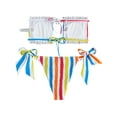 thumbnail image 4 of VISgogo - Conjunto de bikini de dos piezas para mujer, sin tirantes, sin mangas, con estampado de rayas y calzoncillos con cordones VISgogo moda, 4 of 8