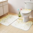 thumbnail image 4 of Yellow Polka Dot Bathroom Rugs Set Watercolor Yellow Gradient Non Slip Absorbent Soft Bath Mats 3 Piece Set with Bathroom Rug, U-Shaped Floor Mat, Toilet Seat Cover Large Size, 4 of 9