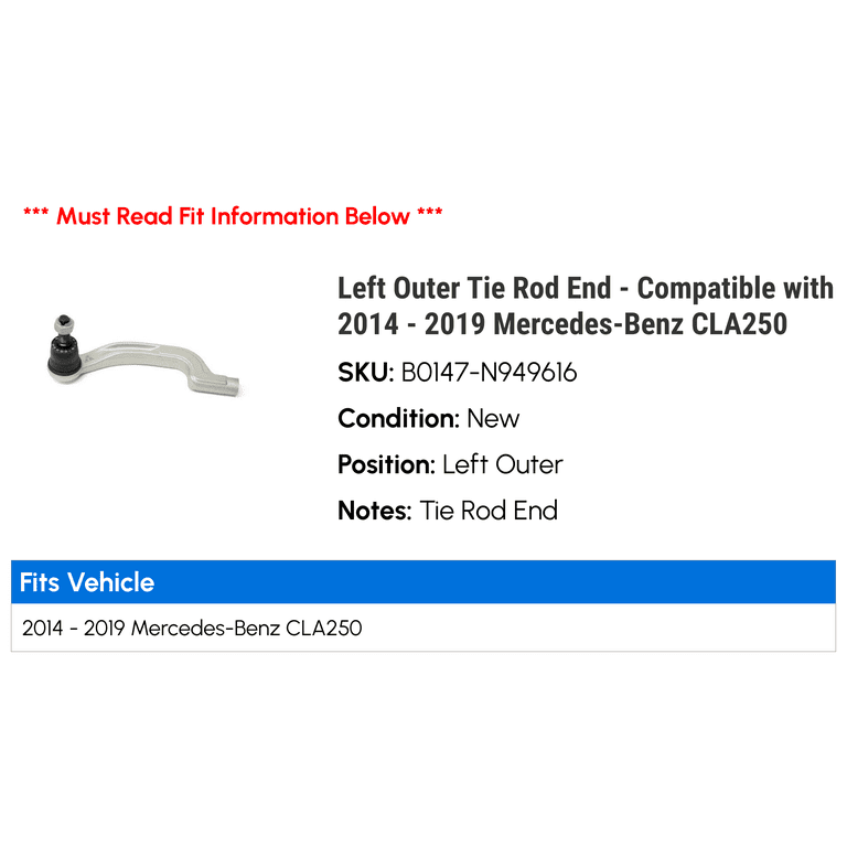 Front Inner Steering Tie Rod End For Mercedes-Benz CLA250 2014 2015 2019