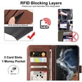 thumbnail image 3 of for Motorola Edge 2022 Case (Not for Edge+) Wallet Flip Cover [RFID Blocking] [3 Card Holders] [Magnetic Closure] [Stand Kickstand] PU Leather Shockproof Case for Moto Edge 2022 - Brown, 3 of 13