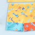 thumbnail image 5 of Staki Rash Guard Sets Boys Swim Set - 2 Piece Quick Dry Protection Kids Rash Guard Short Sleeve Swim Shirt and Swimming Trunks 2T 3T 4T Yellow,5-6 Years, 5 of 7