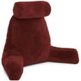 thumbnail image 4 of Husband Pillow, Aspen Edition - Reading and Bed Rest Pillow with Arms -Neck Roll on Bungee Cord or Removable - Premium Memory Foam -Reversible Two-Sided Cover Microsuede or Microfiber, Arizona Maroon, 4 of 13