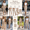 thumbnail image 3 of Work Capri Pants for Women with Pockets High Waisted Slim Fit Cropped Pants Summer Business Casual Bottoms, 3 of 7