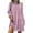 Pink, variant on Sngxgn Women's Deep V Neck Short Sleeve Long Dresses Pleated High Waist Slit Maxi Dress(Beige,L)