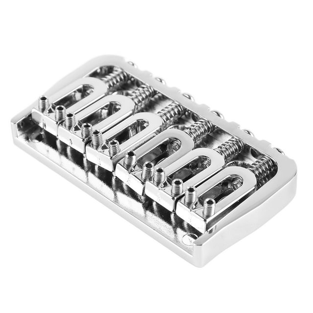 Electric Guitar Fixed Bridge, Easy Installation Guitar Fixed Bridge Strong Compatibility Metal For Replacement Silver With Silver Screws,Black With Silver Screws,Gold With Gold