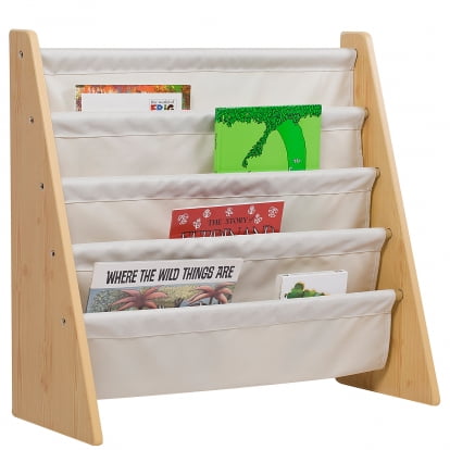 - Wildkin Kids Book Rack and Bookshelf, Tilted 4-Tier, Multiple Colors