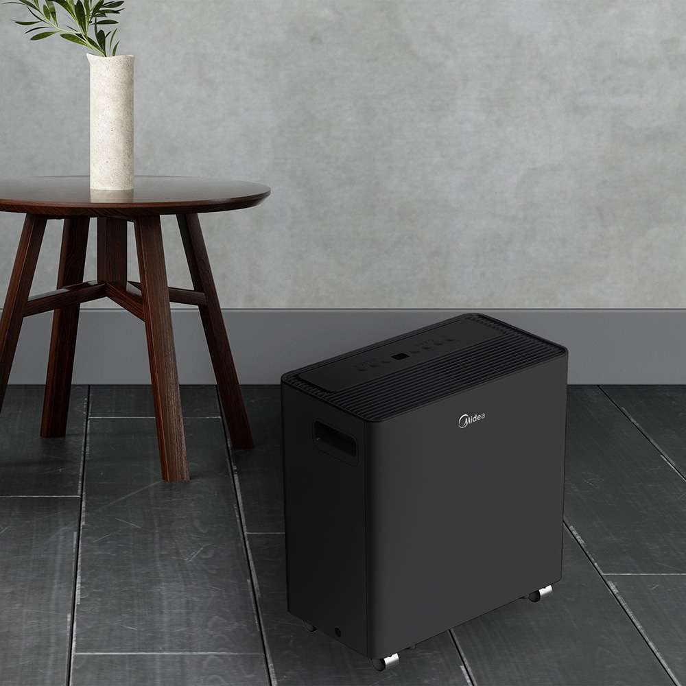Restored Midea Dehumidifier With Built-In Pump and App Control, Smart, 50 Pint, For Rooms Up to 4,500 Sq Ft, RMD50PSWB, Refurbished