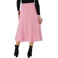 thumbnail image 3 of INSPIRE CHIC Women's Ribbed Knit A-Line Skirts Elastic High Waist Stretchy Sweater Midi Skirt L Pink, 3 of 5