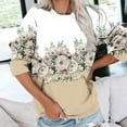 thumbnail image 1 of Meichang Sweatshirts pour Femmes Manches Longues Col Rond Coupe Ample Pull Tunique Graphique Florale Mode Sweatshirts à Blocs de Couleur avec Poche, 1 of 5