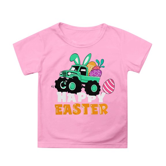 CAIXIA Easter Shirts Boys T Shirts Girls Easter Gifts Teen Girl Shirts Fashion Crew Neck Short Sleeve Baby Girl Tops Basic Tees Birthday Outfit Shirts 6-7 Years
