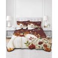thumbnail image 2 of Full Size Quilt Bedding Set, White Pumpkins Fall Reversible Summer Quilt 3 Pieces, Thanksgiving Floral Botanical Brown Lightweight Bedspreads Coverlets with 2 Pillow Shams for All Seasons, 2 of 5