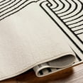 thumbnail image 5 of Hauteloom Buana Bohemian Living Room, Bedroom Runner Rug - Modern Moroccan Farmhouse - Geometric Striped - Beige, Cream, Black - 5' x 7' (5x7), 5 of 7
