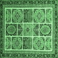 thumbnail image 1 of Ahgly Company Indoor Square Abstract Emerald Green Modern Area Rugs, 8' Square, 1 of 4
