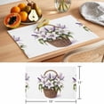 thumbnail image 6 of Spring Lily Placemats Set of 6, Watercolor Retro White Purple Flower Green Leaf Plant Non-Slip Place Mats Washable Table Mats for Kitchen Dining Table Decorations Indoor/Outdoor, 6 of 9